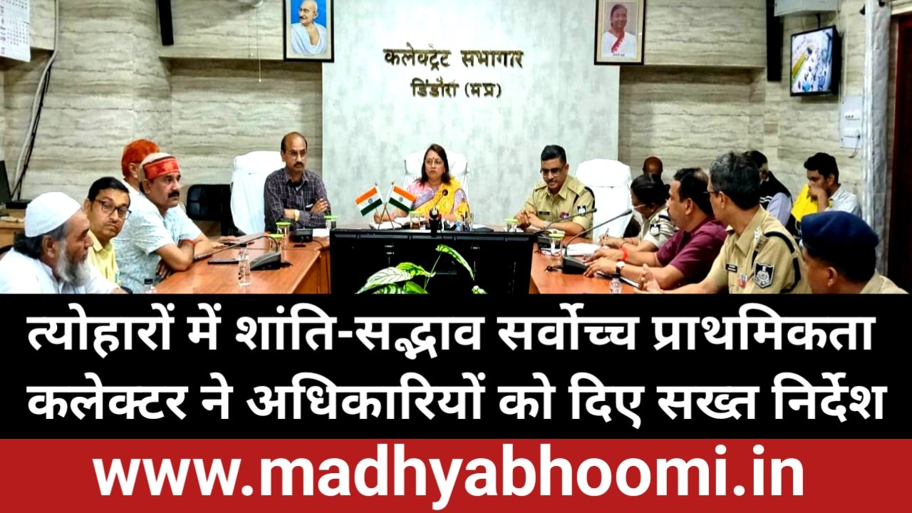 त्योहारों को लेकर प्रशासन अलर्ट: शांति समिति की बैठक में कलेक्टर ने दिए सुरक्षा और व्यवस्थाएं चाक-चौबंद रखने के निर्देश