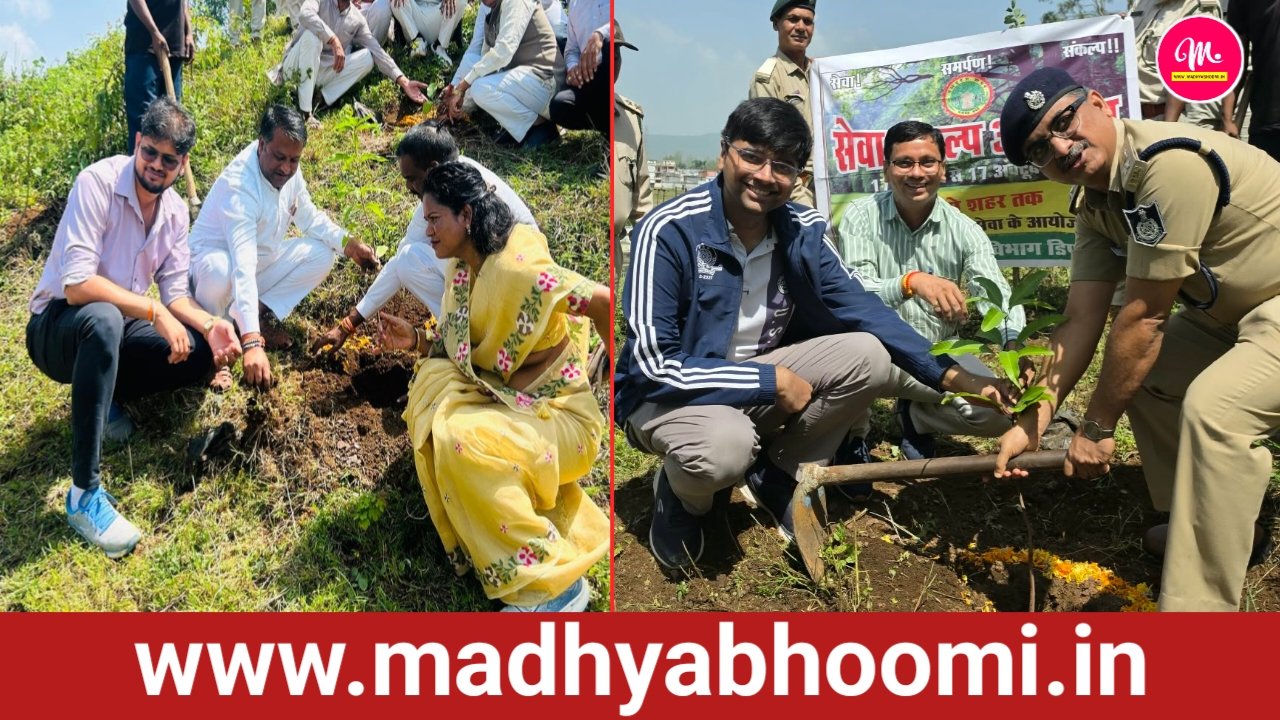 गांधी जयंती पर शारदा टेकरी में हरियाली अभियान, फलदार-छायादार पौधों का हुआ वृहद रोपण