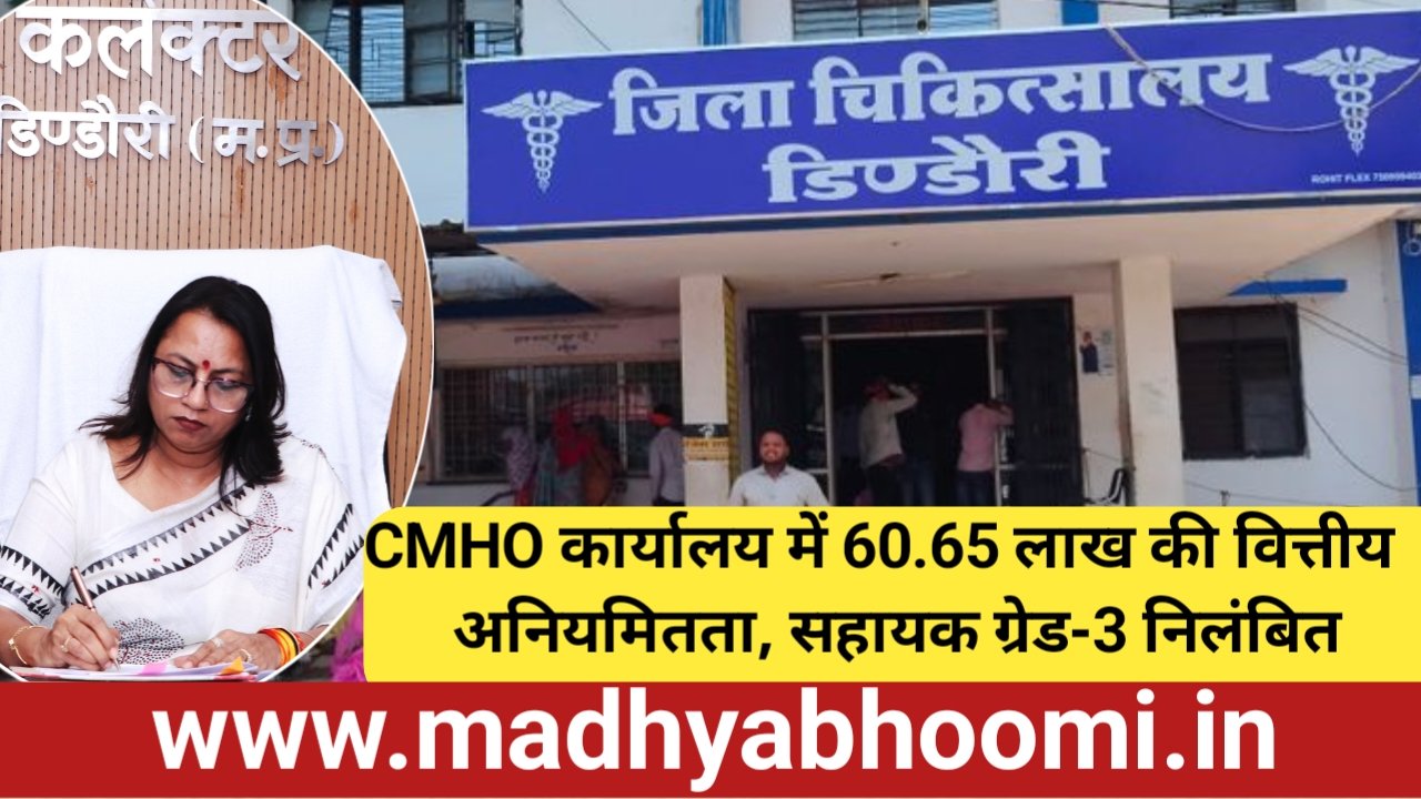सीएमएचओ कार्यालय में 60.65 लाख के संदिग्ध भुगतान का खुलासा, एक कर्मचारी निलंबित; कई अधिकारियों पर कार्रवाई की तैयारी